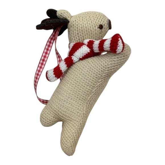 Handmade Ornament Reindeer Knitted Stuffed Christmas Tree Ornament Xmas Decor - Picture 2 of 4